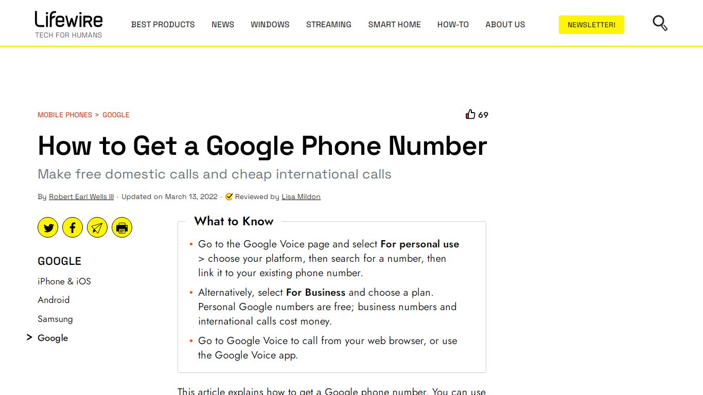 How to Get a Google Phone Number - Lifewire