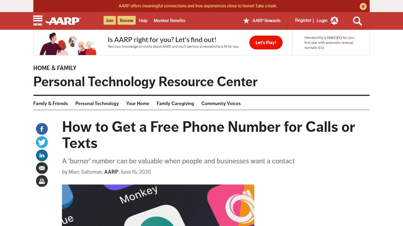 How to Get a Free Phone Number for Calls or Texts - AARP