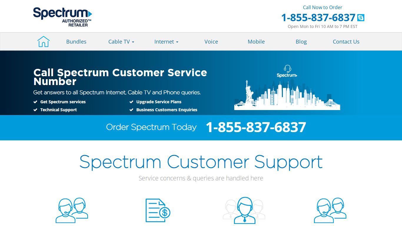 Spectrum Customer Service & Bill Pay Phone Number | 866-200-7639